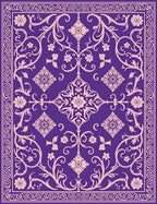 Grand Floral Patterned Purple Rug