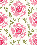 Bold Pink Floral Pattern Rug