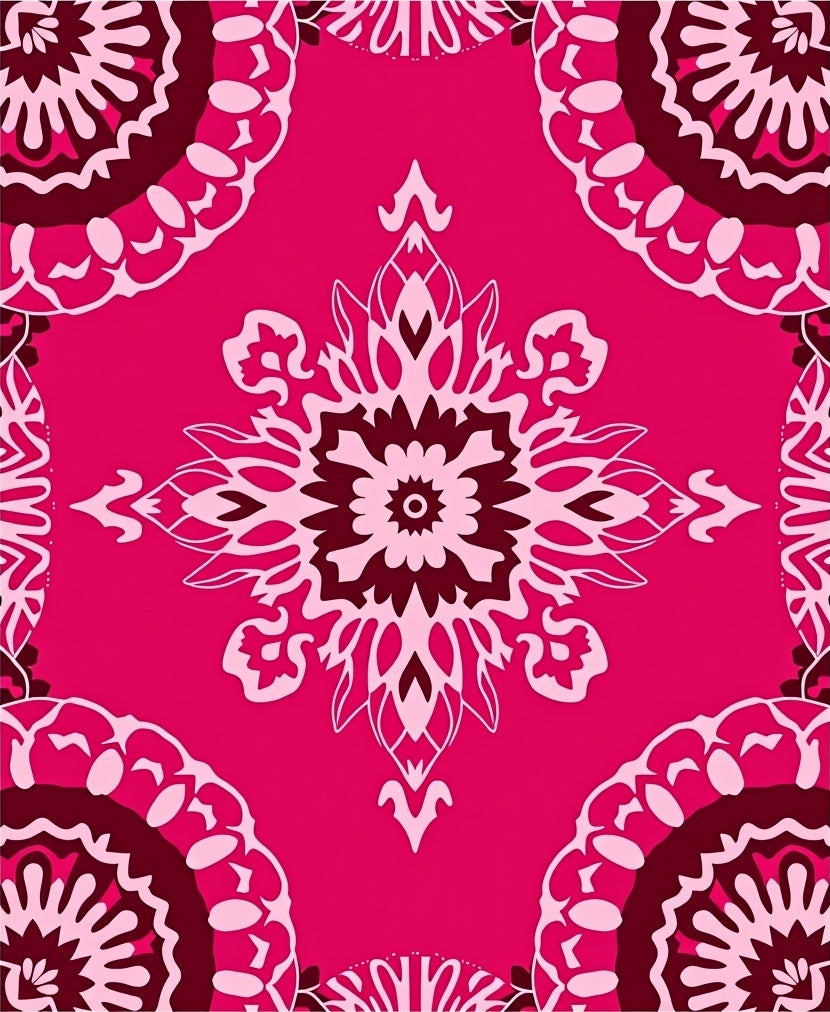 Floral Mandala Pink Pattern Rug