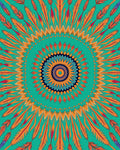 Vibrant Feather Mandala Pattern Rug