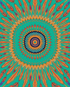 Vibrant Feather Mandala Pattern Rug