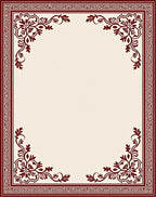 Classic Floral Border Pattern Rug