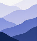 Layered Abstract Blue Landscape Design Rug