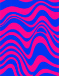 Vibrant Pink Blue Wave Pattern Rug