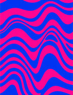Vibrant Pink Blue Wave Pattern Rug