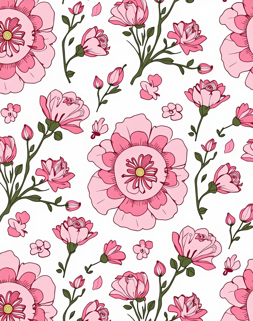 Pink Sakura Blossom Garland Rug