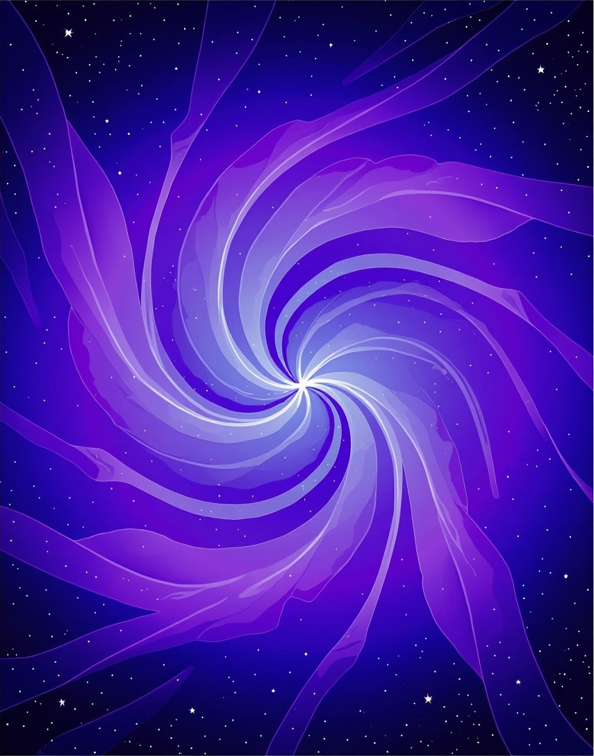Vibrant Purple Swirl Starry Night Rug