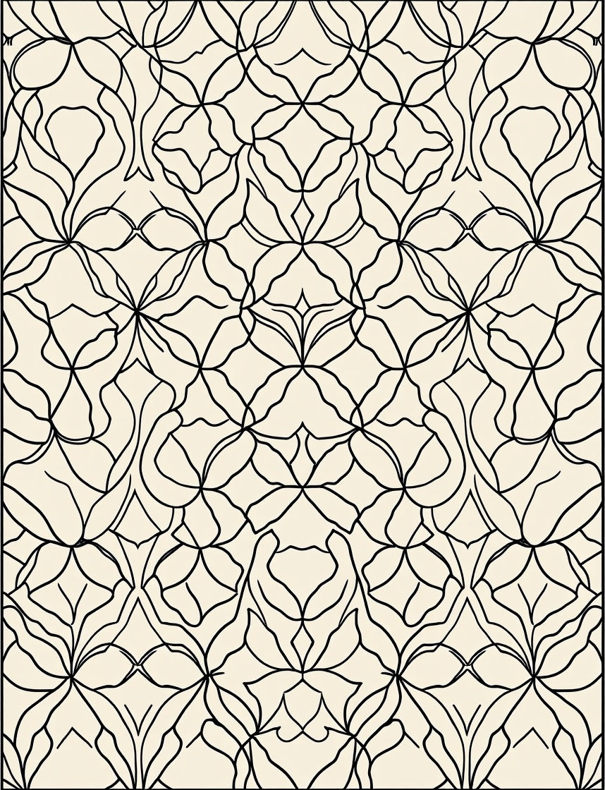 Delicate Floral Lattice Abstract Art Rug