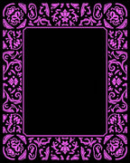 Vibrant Pink Floral Border Rug