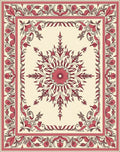 Elegant Rose Floral Mandala Border Rug