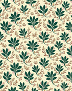 Botanical Garden Pattern With Leaves Rug