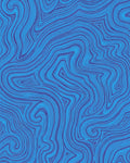 Abstract Blue Wavy Pattern Design Rug