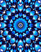 Intricate Blue Geometric Mandala Design Rug