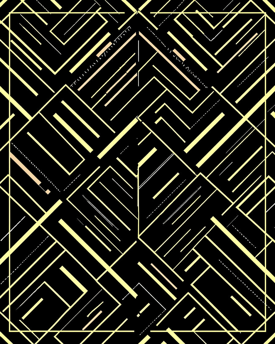Art Deco Geometric Stripe Pattern Rug