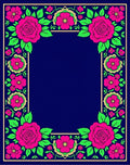 Vibrant Rose Floral Garden Pattern Rug