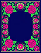 Vibrant Rose Floral Garden Pattern Rug