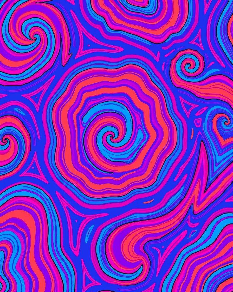 Psychedelic Swirl Vivid Pattern Design Rug