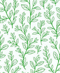 Green Leafy Stem Pattern Rug