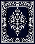 Ornate Scrollwork Border Design Rug