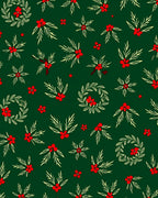 Festive Holiday Berry Holly Wreath Design Rug