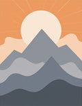 Minimalist Mountain Sun Design Rug