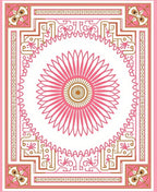 Pink Floral Geometric Intricate Design Rug
