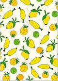 Whimsical Yellow Fruit Pattern Design Rug