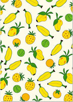 Whimsical Yellow Fruit Pattern Design Rug