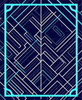 Navy Geometric Sharp Lines Design Rug