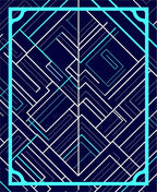 Navy Geometric Sharp Lines Design Rug
