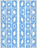 Blue White Intricate Geometric Pattern Rug