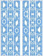 Blue White Intricate Geometric Pattern Rug