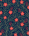 Red Floral Vine Pattern Rug