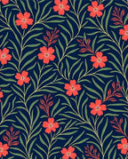 Red Floral Vine Pattern Rug