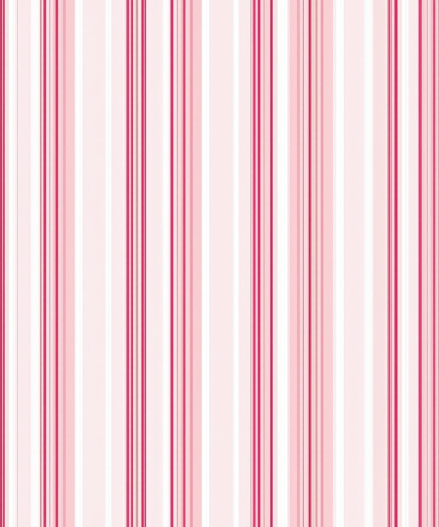Pink White Striped Pattern Rug