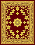 Rich Floral Bordered Sunflower Design Rug