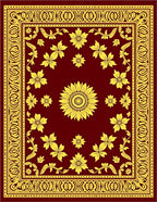 Rich Floral Bordered Sunflower Design Rug