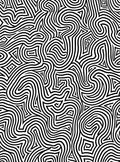 Abstract Black White Wavy Organic Lines Rug