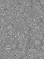 Abstract Black White Wavy Organic Lines Rug