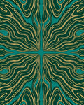 Teal Gold Organic Flow Design Rug