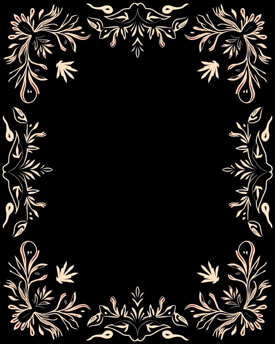 Ornate Floral Border Design Rug