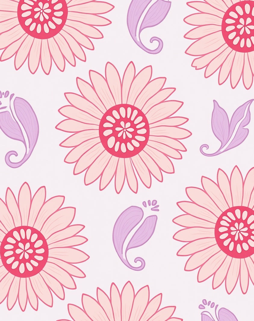 Pink Floral Paisley Pattern Rug