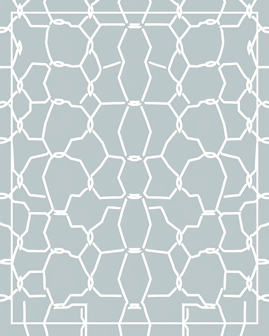 Geometric Tessellation With White Links Rug