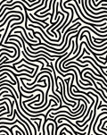Bold Black Winding Maze Pattern Rug