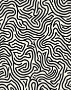 Bold Black Winding Maze Pattern Rug
