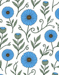 Blue Floral Vine Pattern Rug