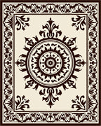 Classic Medallion Floral Border Design Rug