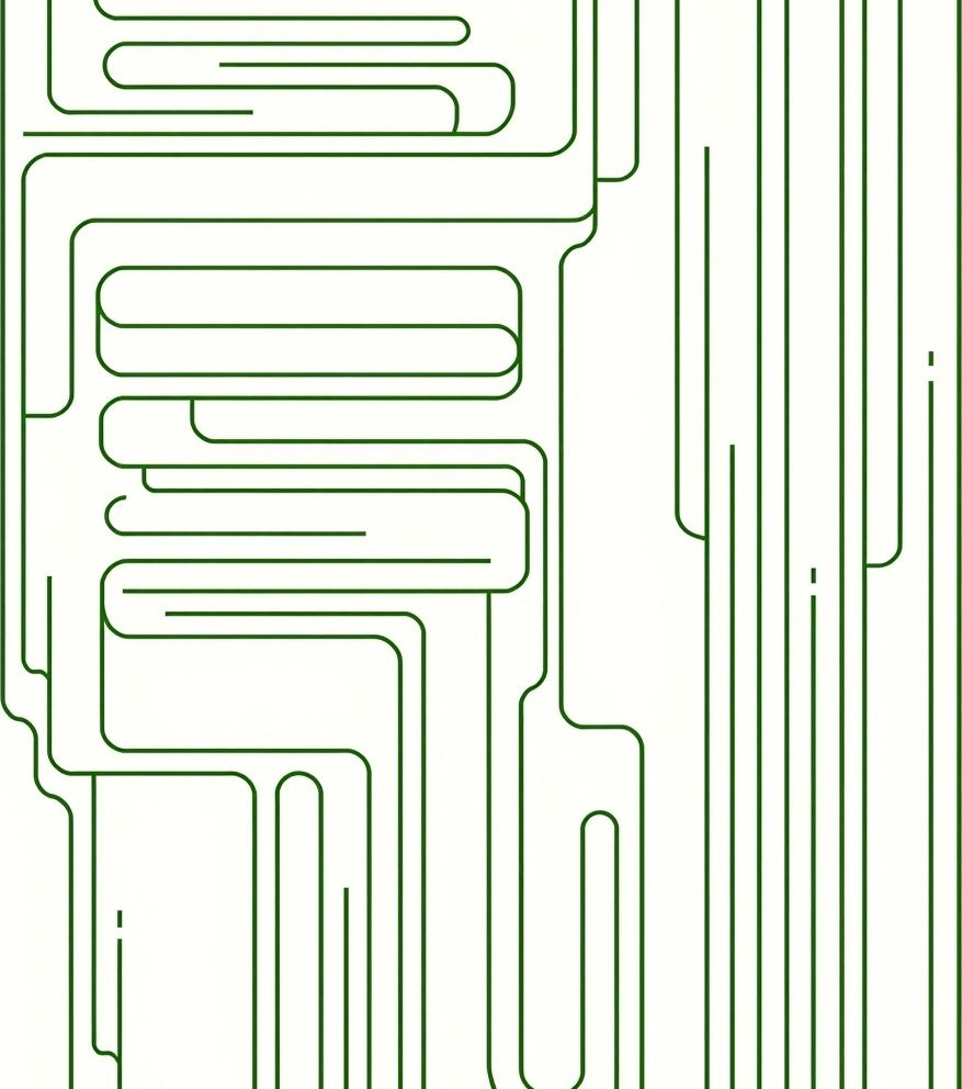 Organic Green Line Maze Rug