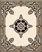 Intricate Floral Motif With Border Design Rug