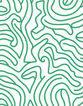 Green Abstract Organic Swirl Pattern Rug